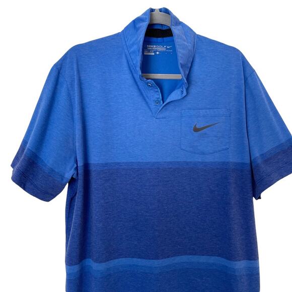 Nike Golf Dri-Fit Tour Performance Colorblock Royal Blue S/S Men's Shirt Size L - Picture 2 of 11